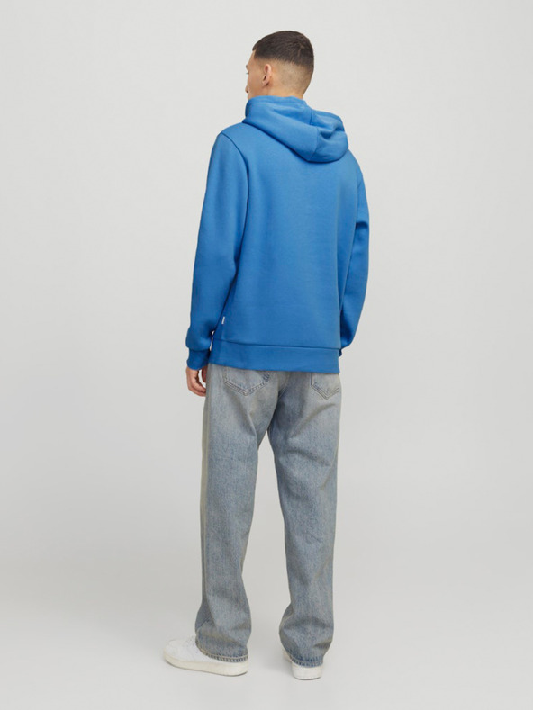 Jack & Jones Modra moška jopa s kapuco Jack & Jones z logotipom