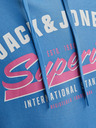 Jack & Jones Modra moška jopa s kapuco Jack & Jones z logotipom