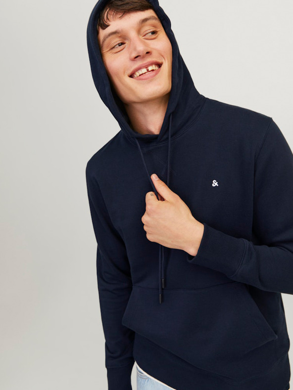 Jack & Jones Temno modra moška majica s kapuco Jack & Jones Paulos
