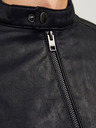 Jack & Jones Črna moška usnjena jakna Jack & Jones Dylan