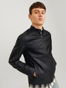 Jack & Jones Črna moška usnjena jakna Jack & Jones Dylan