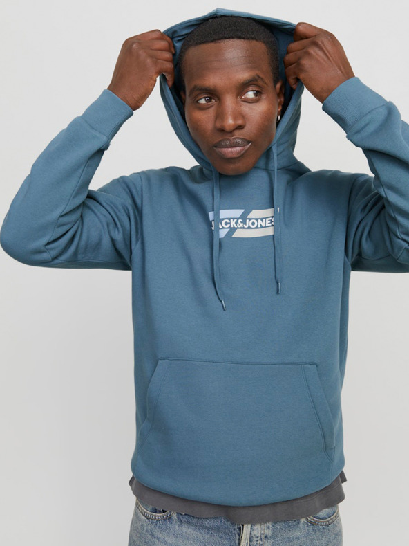Jack & Jones Modra moška majica s kapuco Jack & Jones Corp
