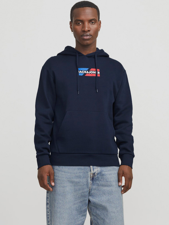 Jack & Jones Temno modra moška jopa s kapuco Jack & Jones Corp