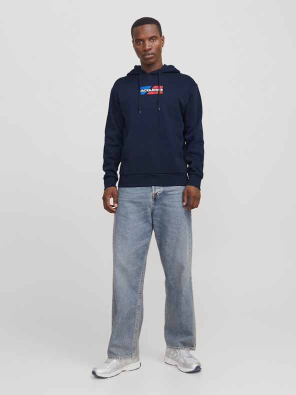 Jack & Jones Temno modra moška jopa s kapuco Jack & Jones Corp