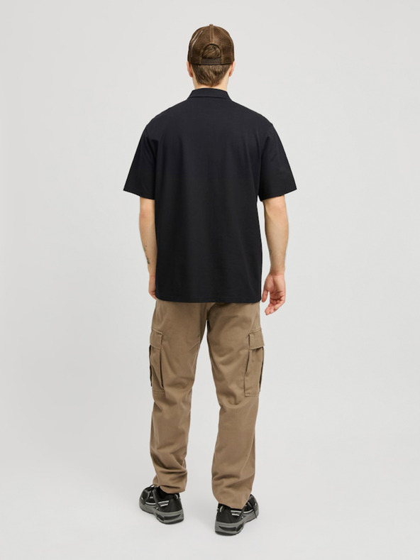 Jack & Jones Črna moška polo majica Jack & Jones Fusion