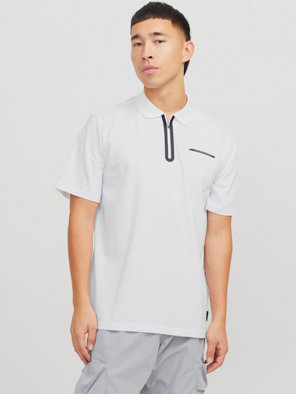 Jack & Jones Bela moška polo majica Jack & Jones Fusion