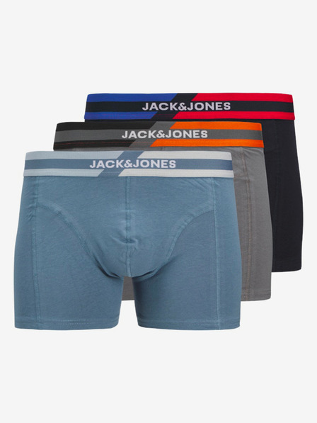 Jack & Jones Komplet treh moških boksaric Jack & Jones v modri, sivi in črni barvi