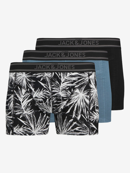 Jack & Jones Komplet treh moških boksaric Jack & Jones v črni in modri barvi