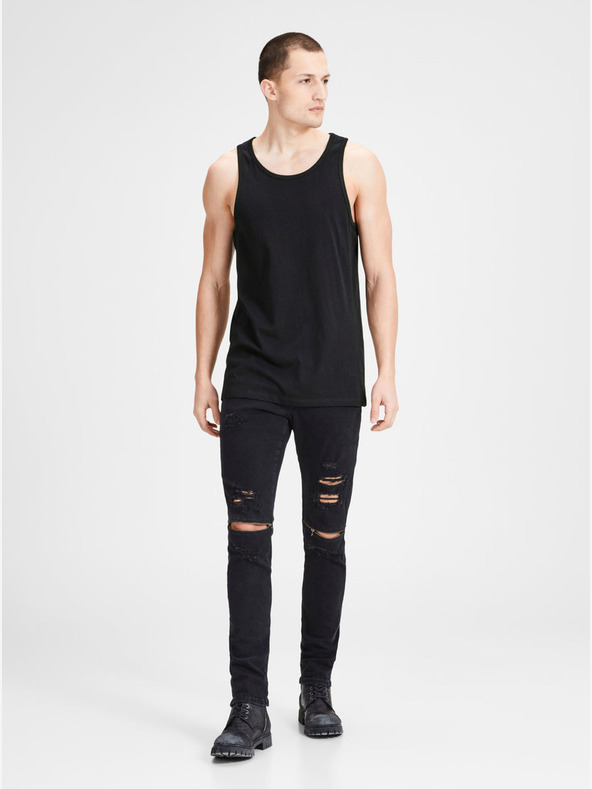 Jack & Jones Komplet dveh črnih osnovnih srajc Jack & Jones