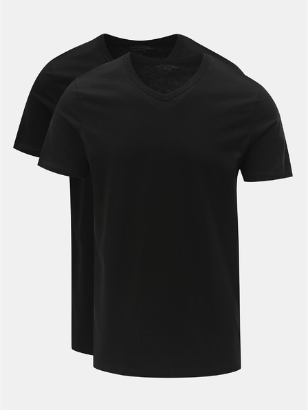 Jack & Jones Komplet dveh črnih osnovnih majic Jack & Jones z v-izrezom