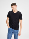 Jack & Jones Komplet dveh črnih osnovnih majic Jack & Jones z v-izrezom