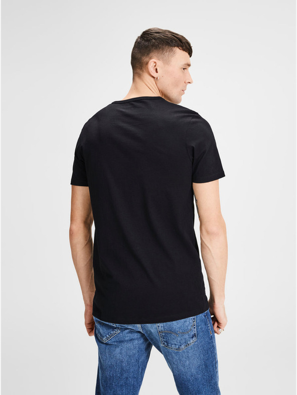 Jack & Jones Komplet dveh črnih osnovnih majic Jack & Jones z v-izrezom