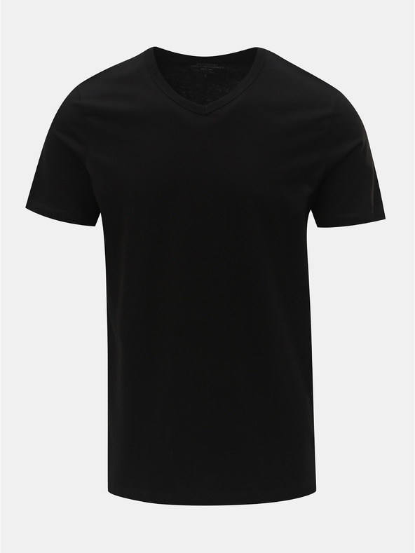 Jack & Jones Komplet dveh črnih osnovnih majic Jack & Jones z v-izrezom