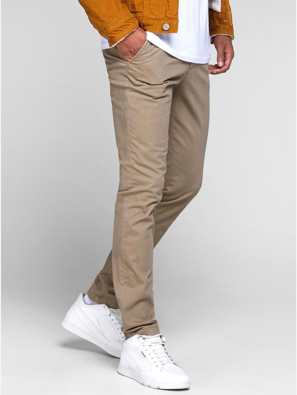 Jack & Jones Bež hlače tanke hlače chino Jack & Jones Marco