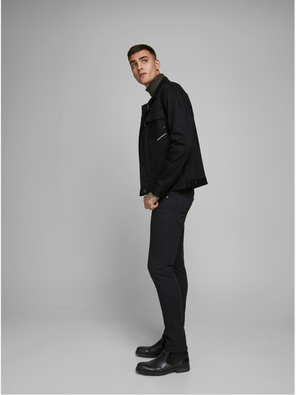 Jack & Jones Črne tanke kavbojke Jack & Jones Glenn