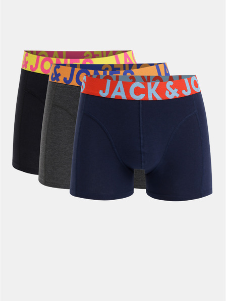 Jack & Jones Komplet treh boksarskih hlač Jack & Jones v črni, modri in sivi barvi