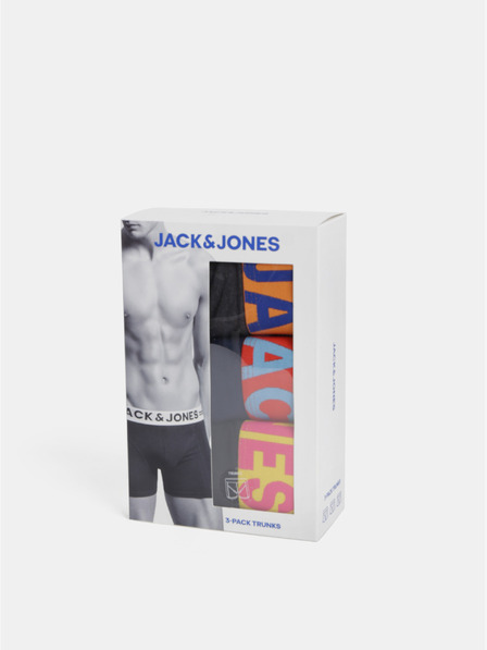 Jack & Jones Komplet treh boksarskih hlač Jack & Jones v črni, modri in sivi barvi