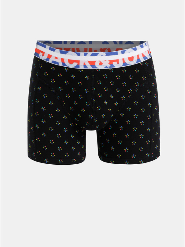 Jack & Jones Komplet treh boksaric v črni in mornarsko modri barvi s potiskom Jack & Jones