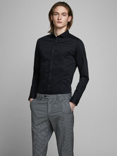Jack & Jones Črna srajca tankega kroja Jack & Jones Parma