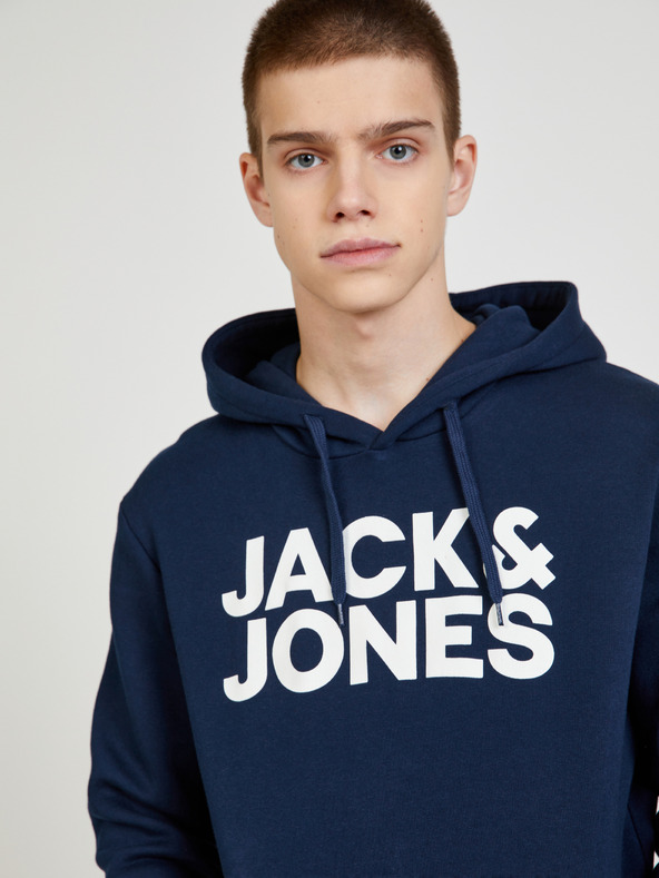 Jack & Jones Temno modra jopa s kapuco Jack & Jones