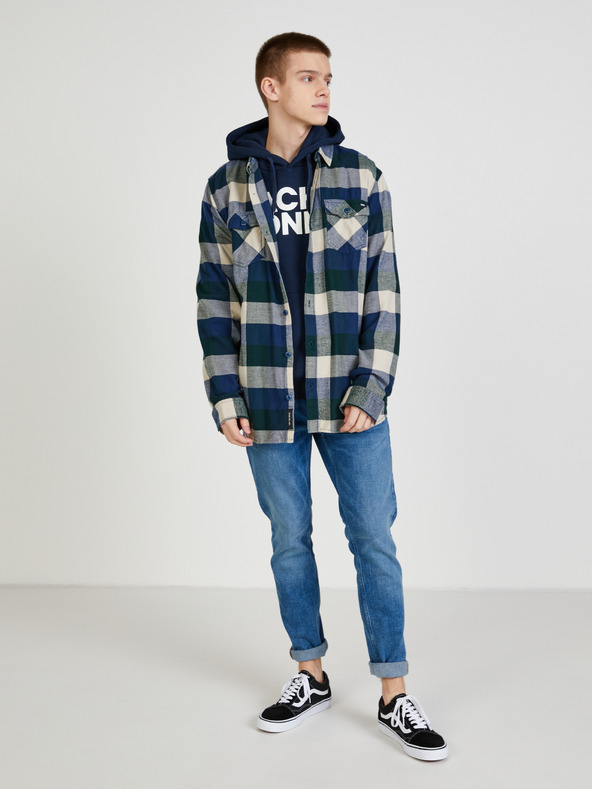 Jack & Jones Temno modra jopa s kapuco Jack & Jones
