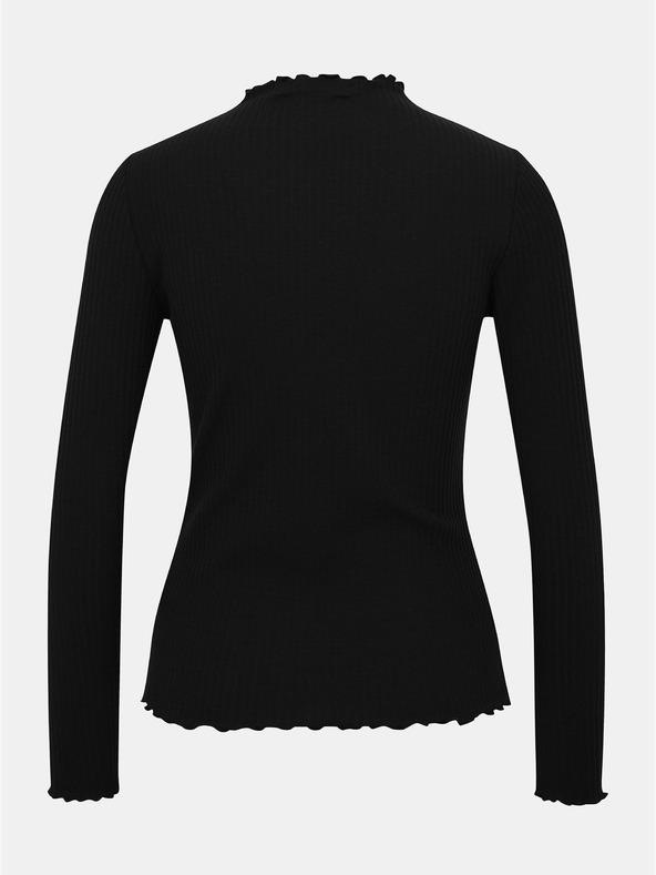 ONLY Črna rebrasta majica ONLY Emma