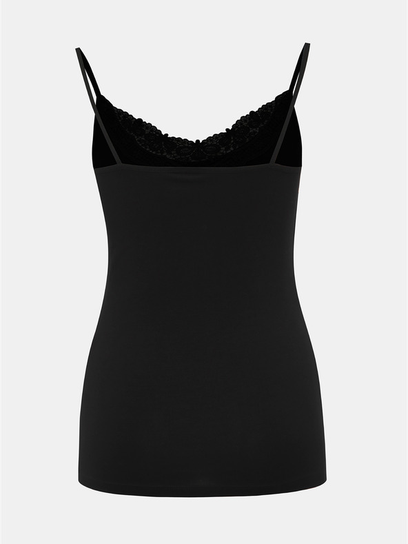 Vero Moda Črna majica s čipko VERO MODA Inge