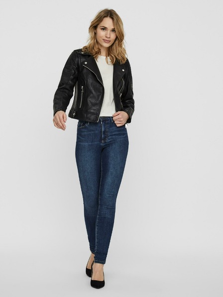 Vero Moda VERO MODA Kerriultra črna usnjena jakna z oblinami