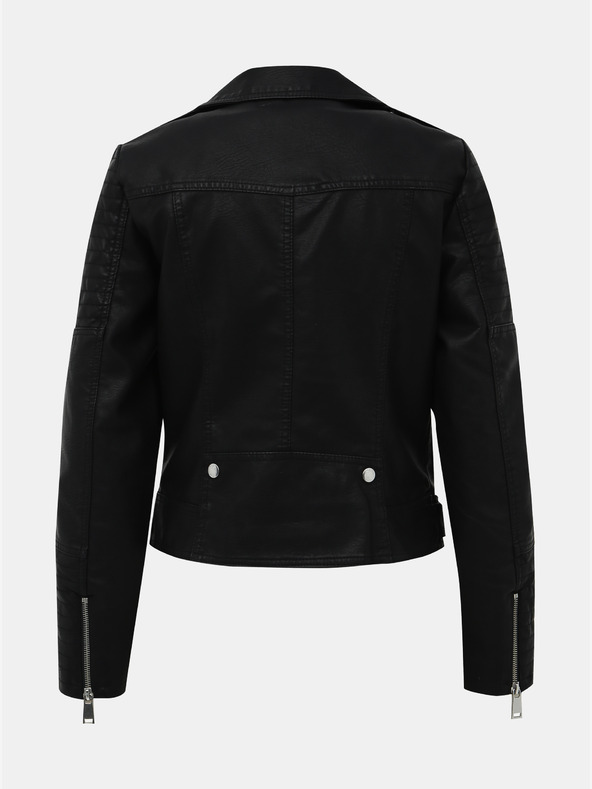 Vero Moda VERO MODA Kerriultra črna usnjena jakna z oblinami