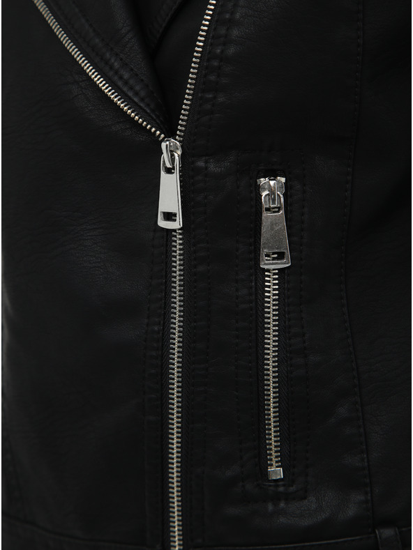 Vero Moda VERO MODA Kerriultra črna usnjena jakna z oblinami