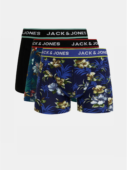 Jack & Jones Komplet treh boksaric Jack & Jones Flower v modri in črni barvi