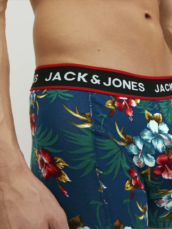 Jack & Jones Komplet treh boksaric Jack & Jones Flower v modri in črni barvi