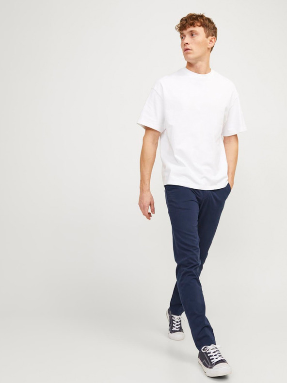 Jack & Jones Temno modre chino hlače Jack & Jones Marco