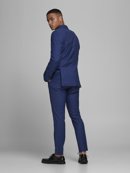 Jack & Jones Modre hlače za obleko iz mešanice volne Jack & Jones Solaris