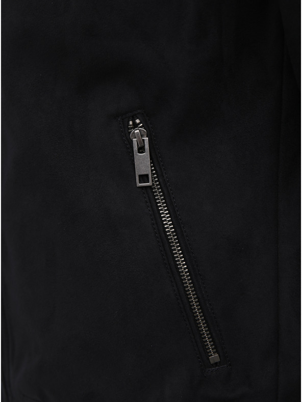 Jack & Jones Črna jakna Jack & Jones Rocky iz semiša