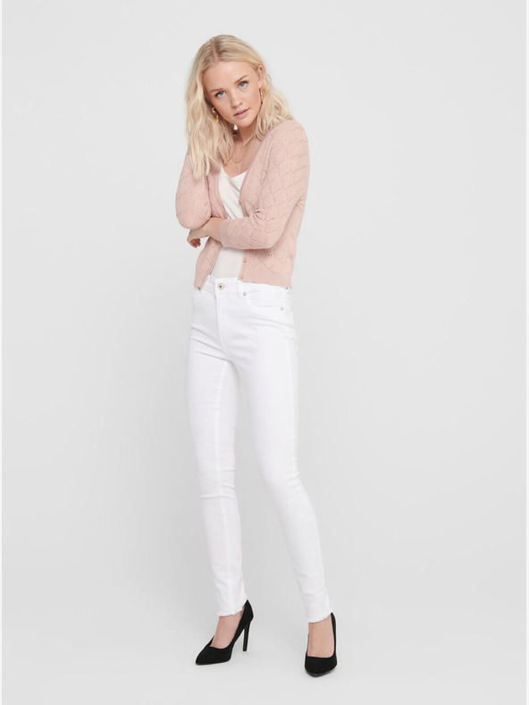 ONLY Bele ženske kavbojke ozkega kroja ONLY Blush