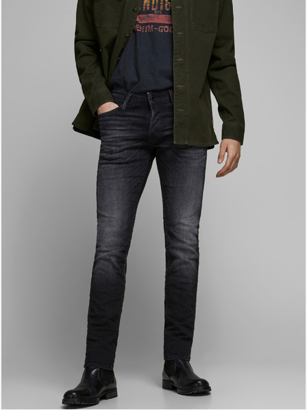 Jack & Jones Črne tanke kavbojke Jack & Jones Glenn