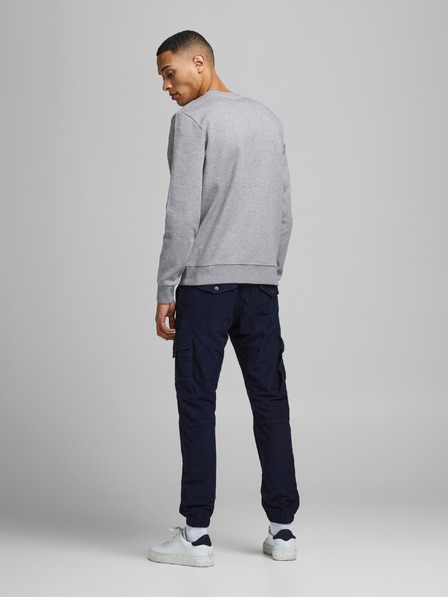 Jack & Jones Svetlo siva moška osnovna majica s kapuco Jack & Jones