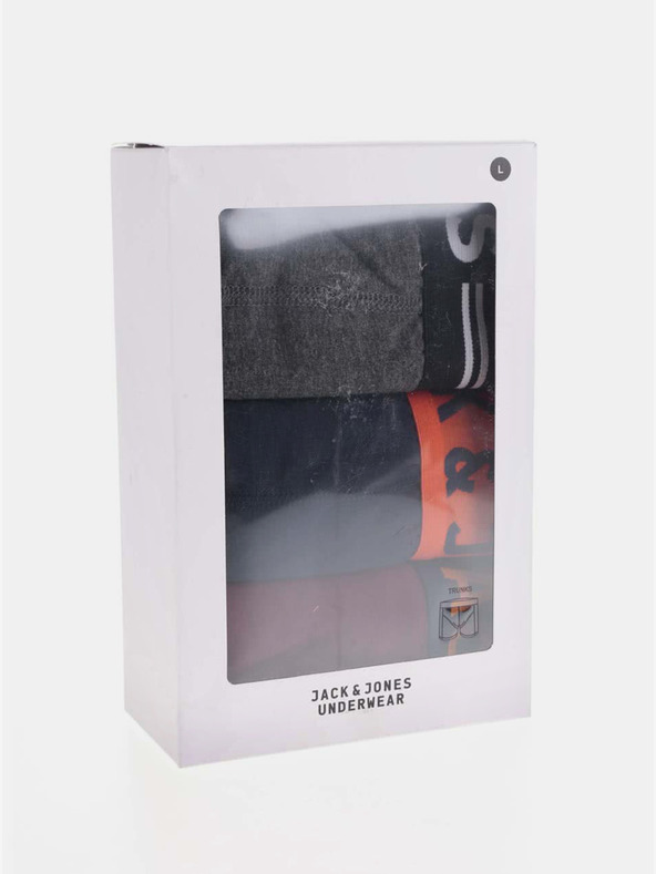 Jack & Jones Komplet treh moških boksaric Jack & Jones Lichfield v bordo, mornariški in sivi barvi