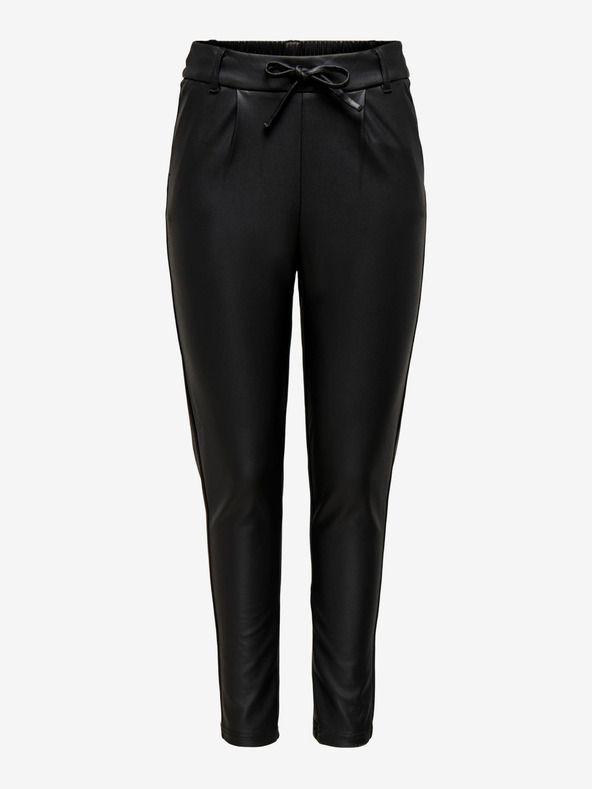 ONLY Črne ženske usnjene hlače ONLY Pop Trash