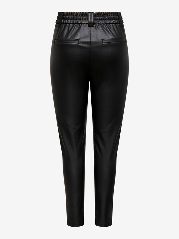 ONLY Črne ženske usnjene hlače ONLY Pop Trash