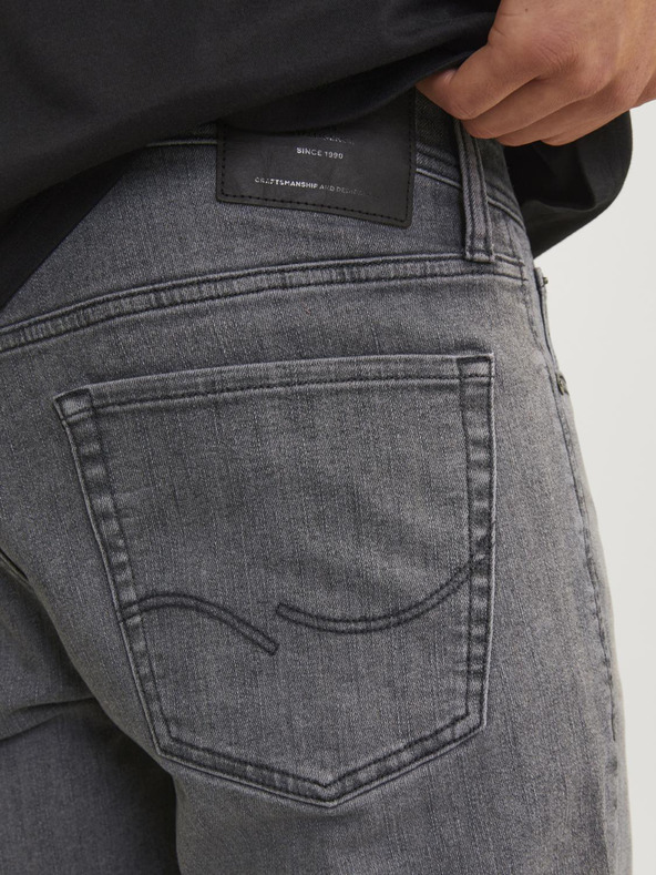 Jack & Jones Sive moške kavbojke tankega kroja Jack & Jones Glenn