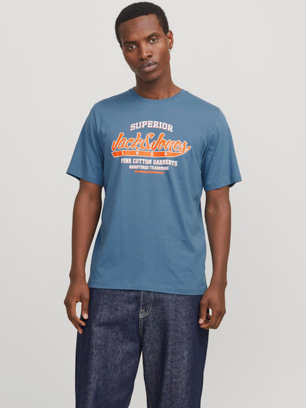 Jack & Jones Modra moška majica Jack & Jones z logotipom