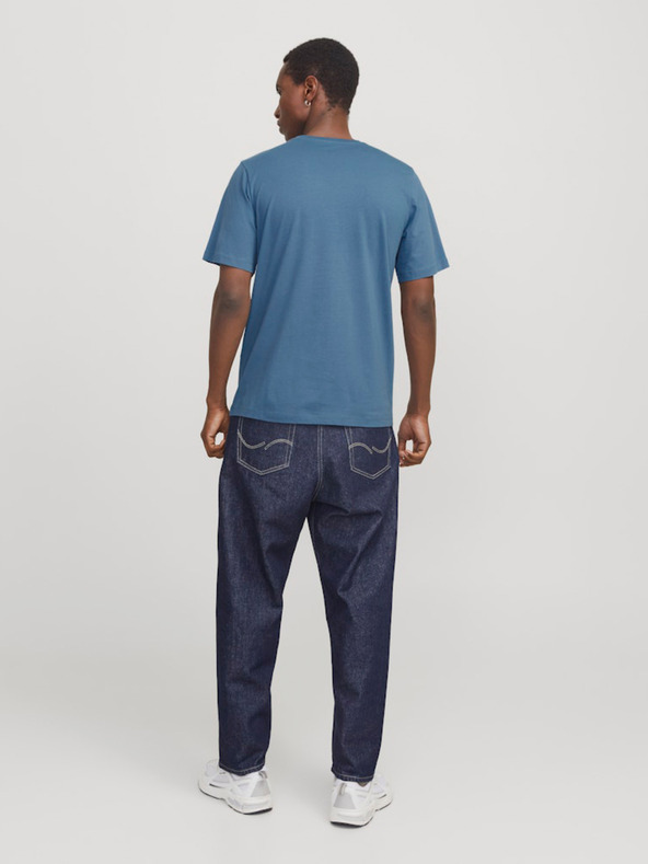 Jack & Jones Modra moška majica Jack & Jones z logotipom