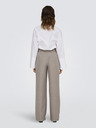ONLY Rjave ženske hlače s širokimi nogavicami ONLY