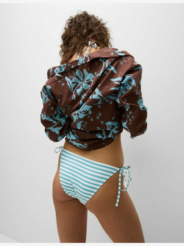 Marks & Spencer Potiskan spodnji del bikinija s stranskimi vezmi Marks & Spencer modra