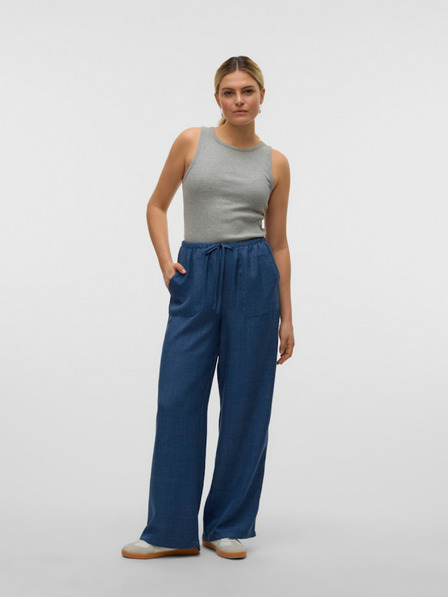 Vero Moda Modre ženske široke hlače iz džinsa Vero Moda