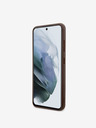 Guess Guess PU 4G kovinski logotip hrbtnega pokrova za Samsung Galaxy S23 Brown
