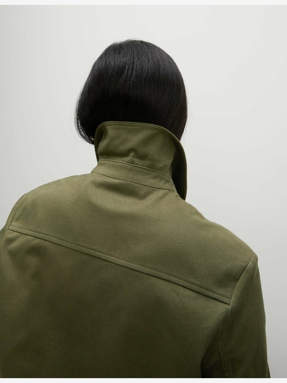 Marks & Spencer Kratek suknjič z ovratnikom iz čistega bombaža Marks & Spencer zelen