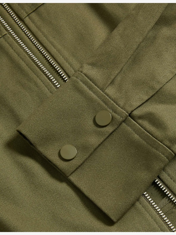 Marks & Spencer Kratek suknjič z ovratnikom iz čistega bombaža Marks & Spencer zelen